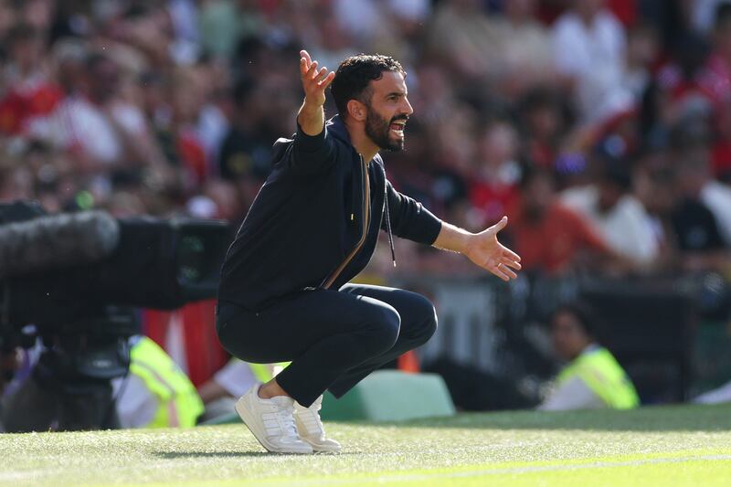 Ruben Amorim during Sunday's game at Old Trafford. Photograph: Stu Forster/Getty Images
