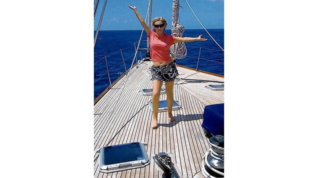 Big blue: Mary Ann O'Brien on a sailing break in the Caribbean