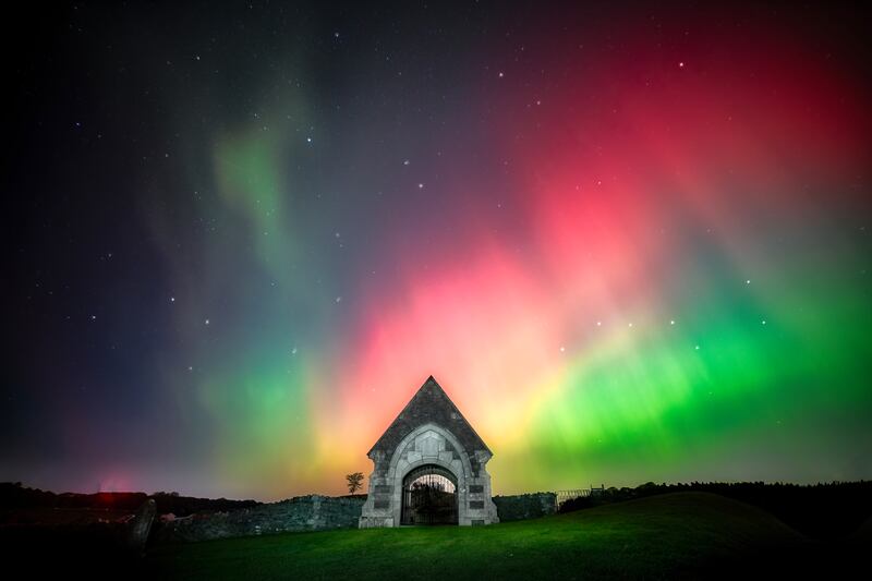 The Northern Lights on display over the Curragh in Co Kildare. Photograph: Mark McGuire