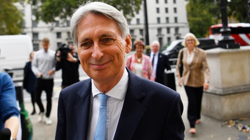 Conservative MP Phillip Hammond arrives at the cabinet office in London, on Tuesday. Photograph: EPA