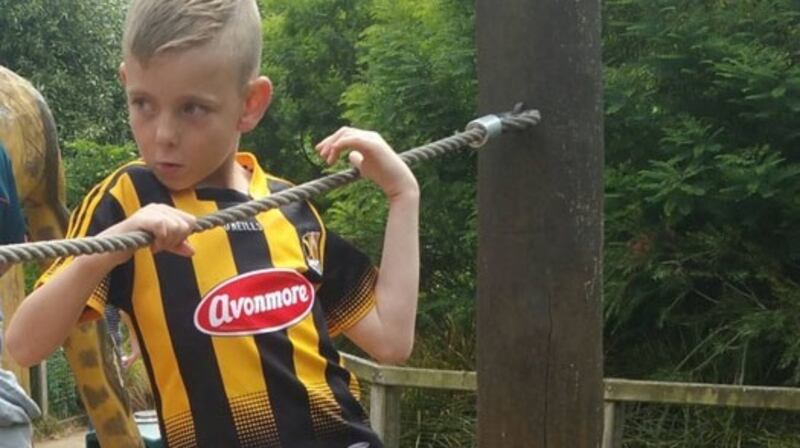 After: Tommy Long, who finally got a date for the procedure and spent Easter week in Our Lady’s Hospital Crumlin. “He did a soccer camp in August, he’s doing swimming, he’s back in school,” according to his mother, Michelle