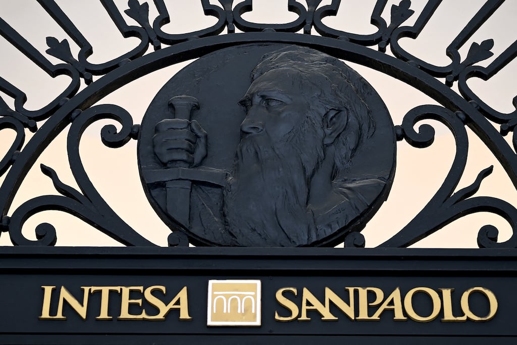 Italian banking giant Intesa Sanpaolo's Irish unit booked almost €151 million of provisions against loans to Russian entities last year, after the country's invasion of Ukraine. Photograph: Marco Bertorello/Getty Images