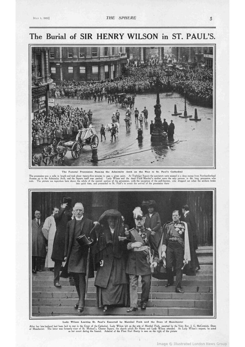 British newspaper The Sphere covers the funeral of Sir Henry Wilson.
