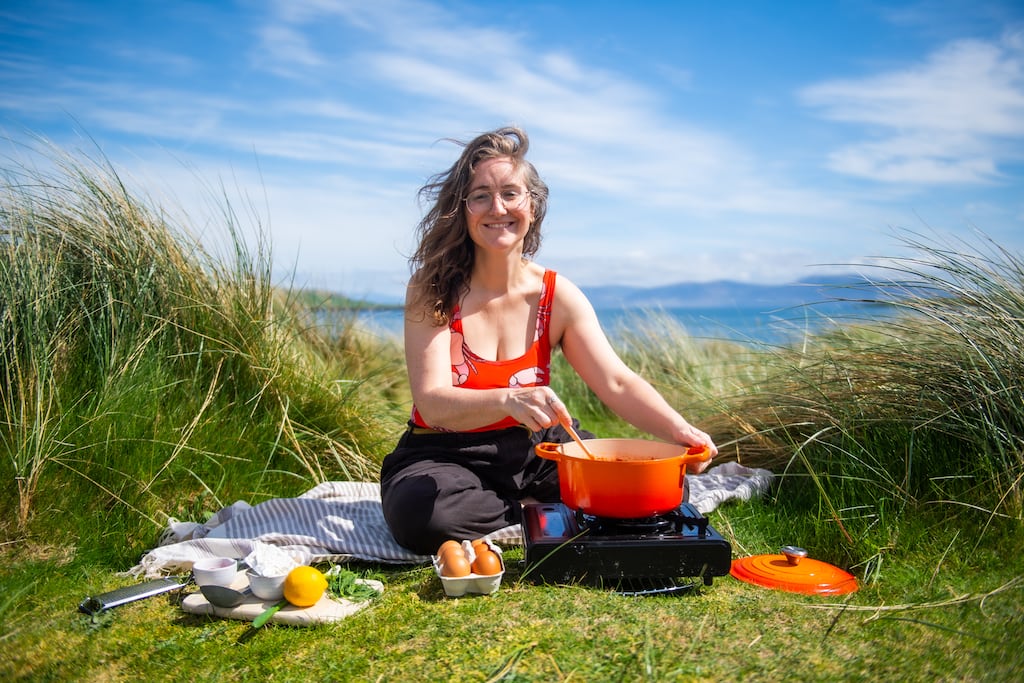 Lockdown brought Aoife McElwaine to making meals in the open air, in the form of cookouts on the beach. Photograph: Ruth Medjber