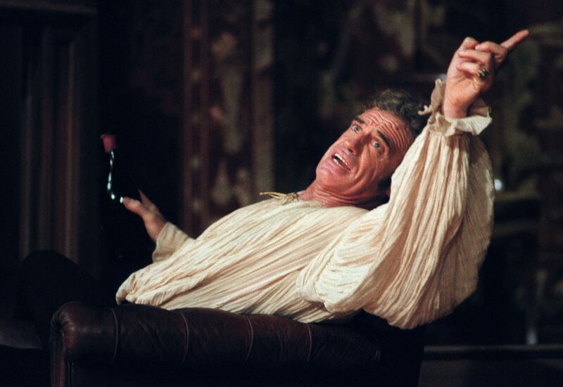 Belmondo performs at The Marigny Theater in Paris in 1987. Photograph: Michel Gangne/AFP via Getty