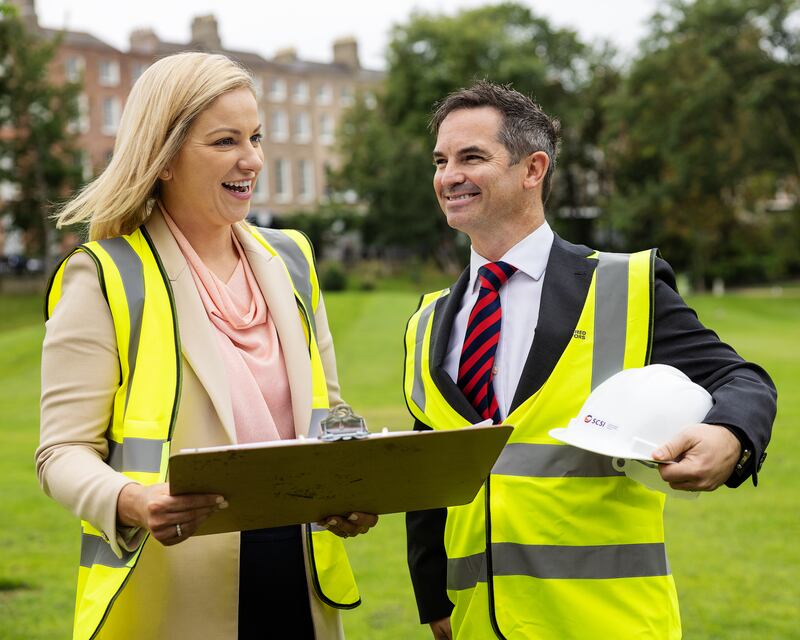 Chartered quantity surveyor Claire Irwin and chartered building surveyor Kevin Hollingsworth at the launch of the SCSI's practical checklist for homeowners about to embark on building works or renovations to their property.