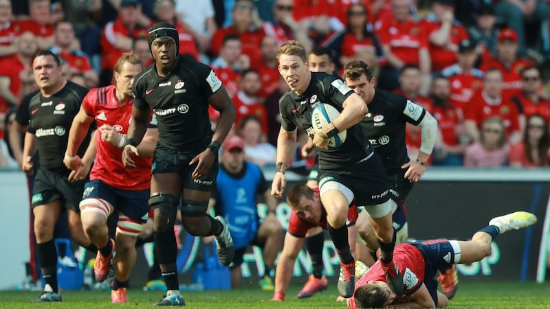 Liam Williams in action during Saracens Champions Cup semi-final win over Munster last year. Photograph: David Rogers/Getty Images