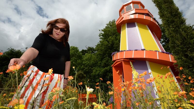 Designer Joan Mallon, at Enable Ireland, ‘No Limits’ garden in association with Solus Light Bulbs, at a preview of Bord Bia’s Bloom. Photograph: Dara Mac Dónaill / The Irish Times