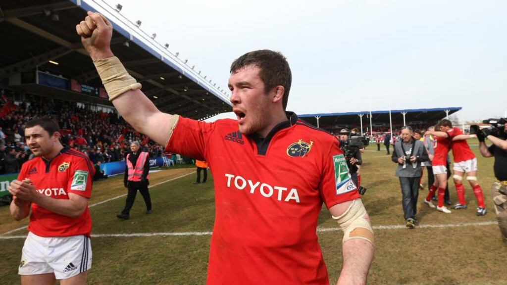 Peter O’Mahony after the Heineken Cup quarter-final win over Harlequins. Photograph: Billy Stickland/Inpho
