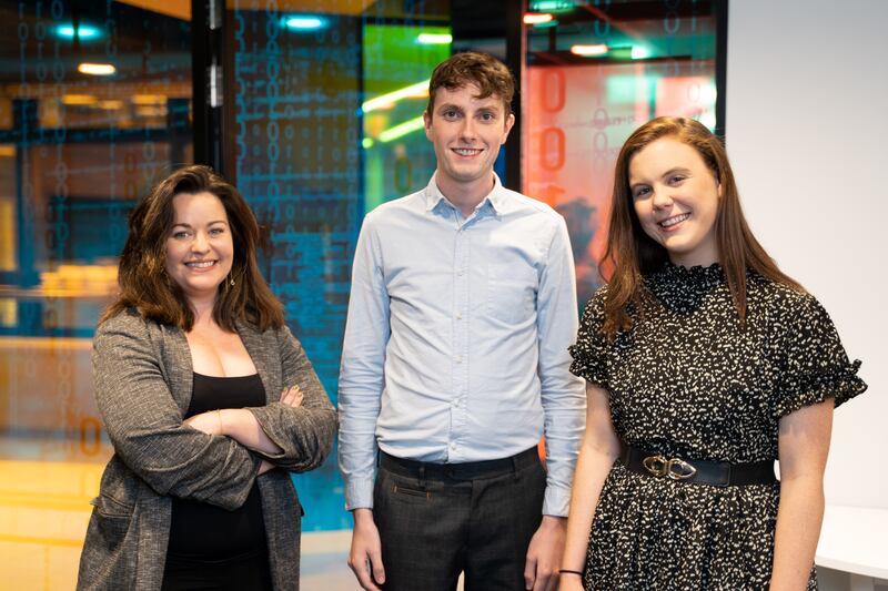Sinead Byrne, P.J. Belton, tax graduate and Caroline Willis, technology consulting graduate
