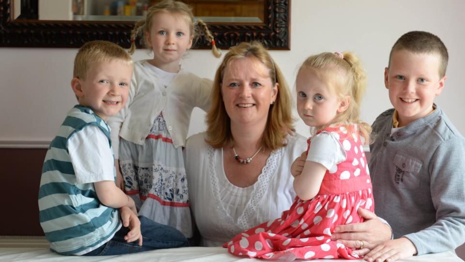 Callum Maguire (6), who was diagnosed with coeliac disease (left), his brother Ben (9), sisters Emily (4) and Niamh (2), and his mother, Louise, at home in Navan, Co Meath. Photograph: Dara Mac Dónaill