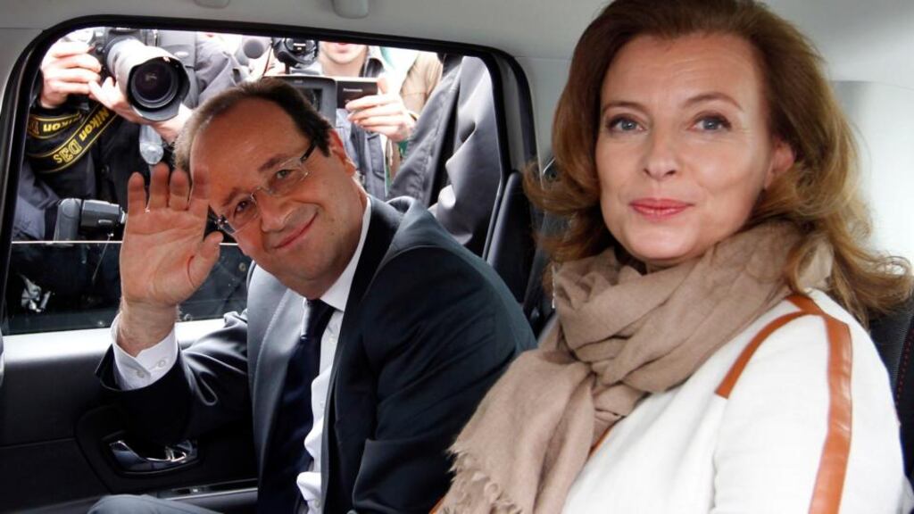 File photograph of Francois Hollande and Valerie Trierweiler. Photograph: Regis Duvignau/Files/Reuters