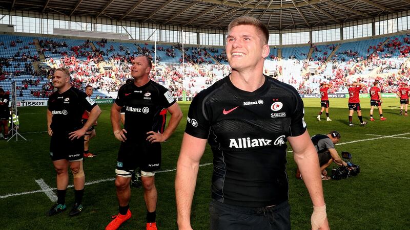 Saracens’s outstanding player is Owen Farrell. He must not be permitted time with the ball in his hands. Photograph: Billy Stickland/Inpho