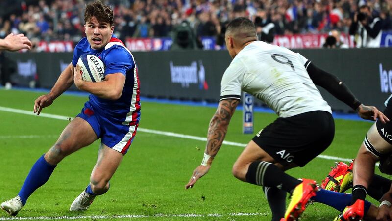 Antoine Dupont was one of the stars again as France put New Zealand to the sword. Photograph: Christophe Petit Tesson/EPA
