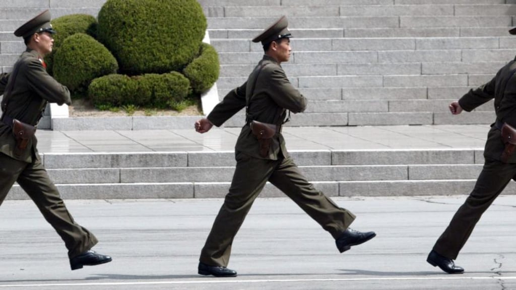The conscript, identified as Sergeant Lim, killed five members of his unit and wounded seven last June at an outpost near the border with North Korea. File photograph of North Korea troops: Kim Kyung-Hoon/Reuters