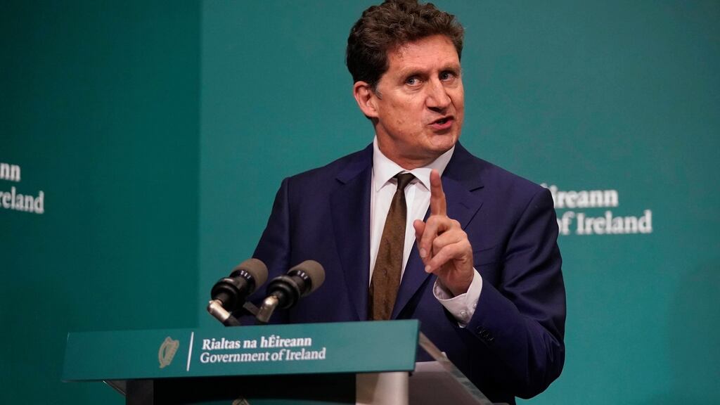 Minister for the Environment  Eamon Ryan speaking at a press conference in Government Buildings,  Dublin, about the  National Home Energy Upgrade Scheme.  Photograph:  Niall Carson/PA Wire