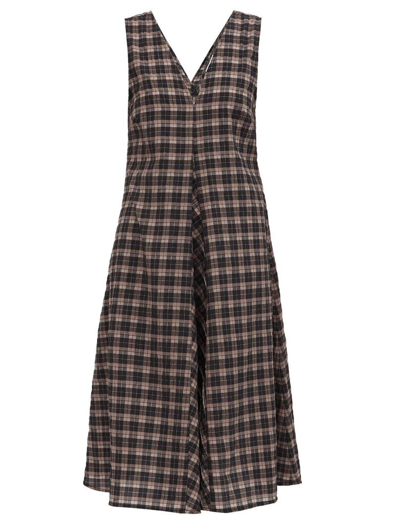 V-neck organic cotton seersucker dress €195 by Ganni at matchesfashion.com