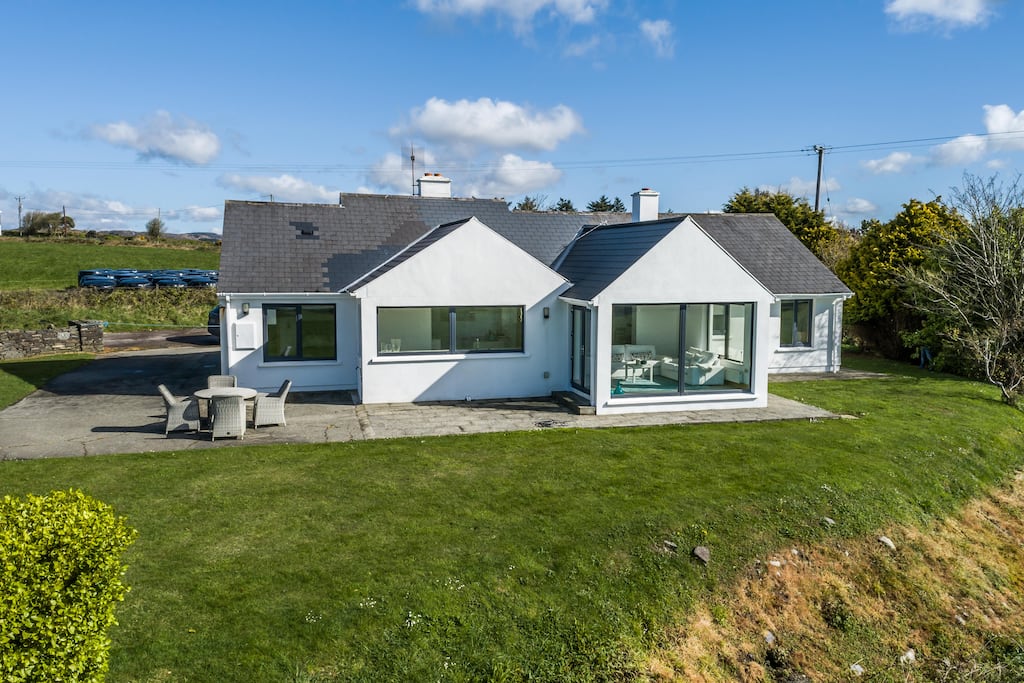 Cape View, Skeaghanore: The living area juts out from the rest of the house, with large picture windows to the front and sides.