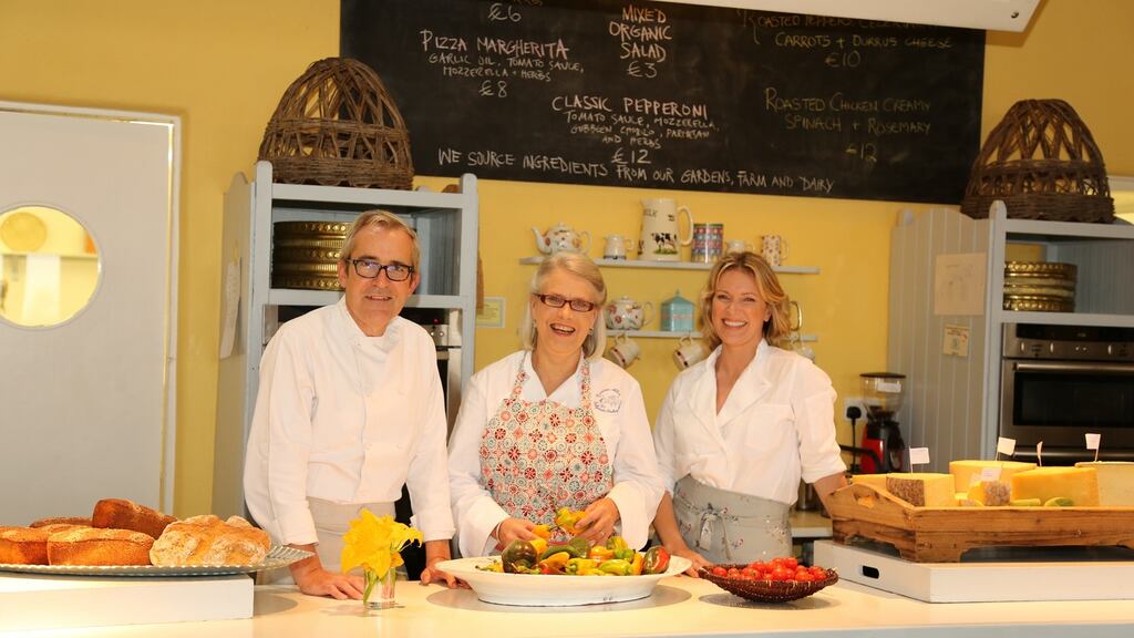 LitFest director Rory O’Connell with Darina Allen and Rachel Allen at the Ballymaloe Cookery School
