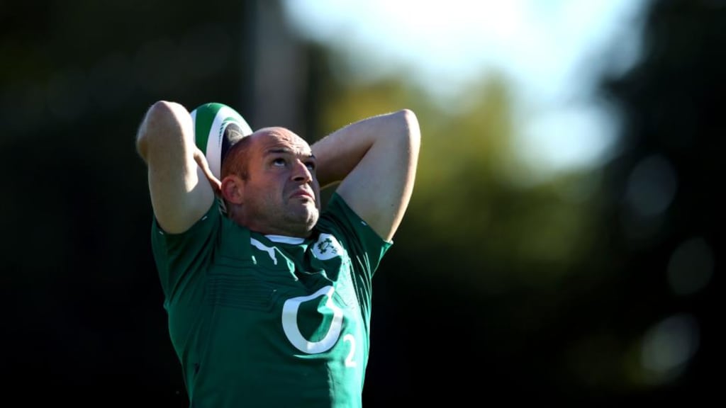 Rory Best training with the Irish squad at Carton House. The hooker has rediscovered his best form for Ulster since the new season began. Photo: Dan Sheridan/Inpho