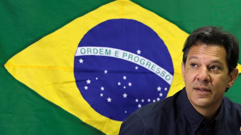 Fernando Haddad, presidential candidate of Brazil’s leftist Workers Party: will he beat Jair Bolsonaro to the presidency? Photograph: Paulo Whitaker/Reuters