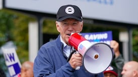 Joe Biden joining a picket line was a landmark moment in US’s year of strikes