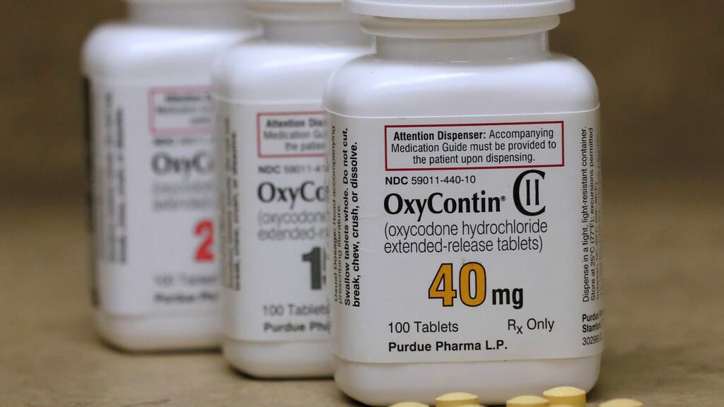 Bottles of prescription painkiller OxyContin pills, which are made by Purdue Pharma. Photograph: George Frey/Reuters