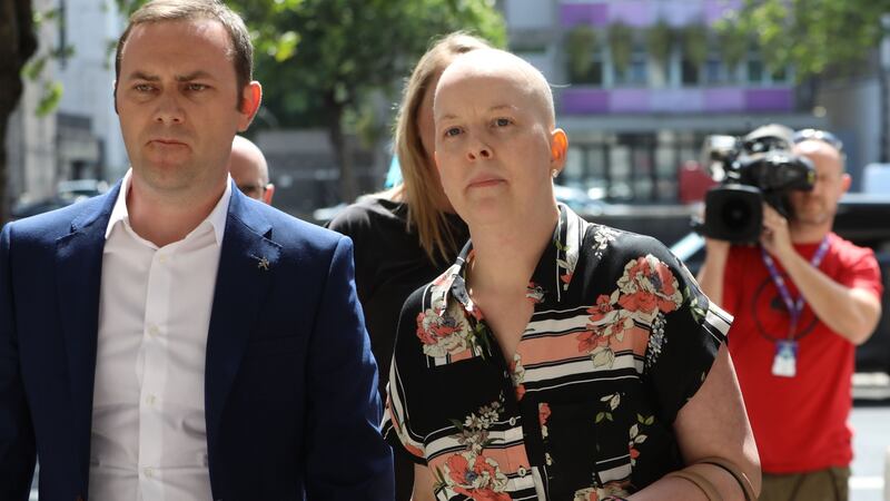 Paul and Ruth Morrissey at the Four Courts in Dublin. Photograph: Collins Courts