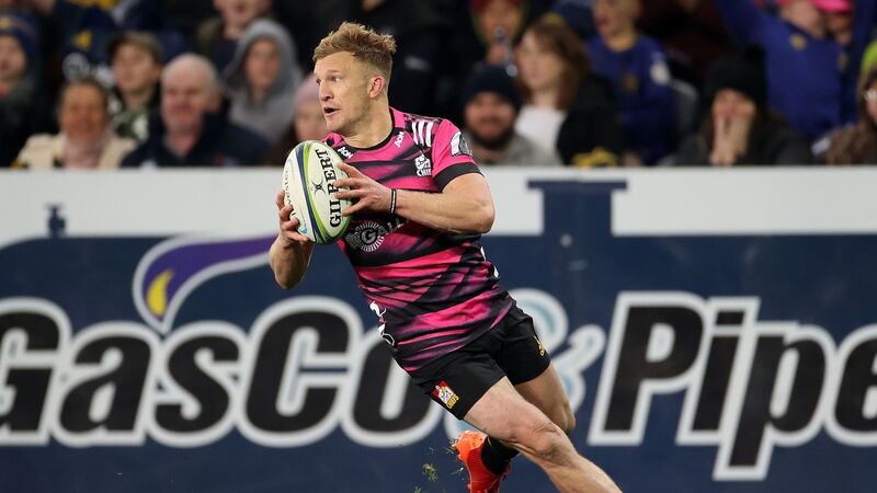 The All Blacks’ Damian McKenzie on the ball during the Chiefs defeat to the Highlanders. Photograph: Marty Melville/Getty/AFP