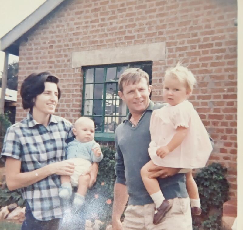 Anthea Rowan with her parents and her brother Rob