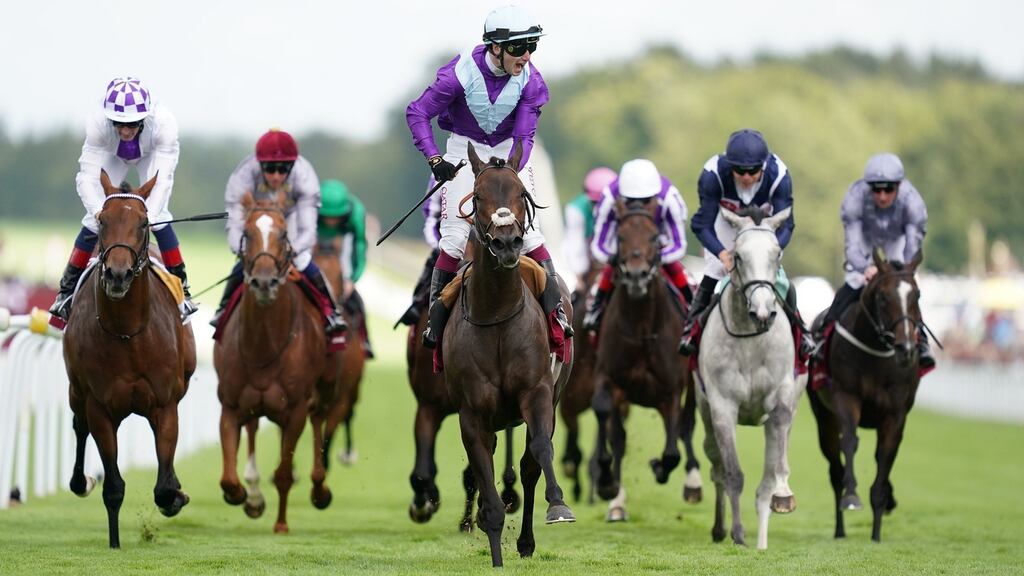 Alcohol Free and Oisin Murphy coming home to win the Sussex Stakes at Goodwood. Photograph: John Walton/PA