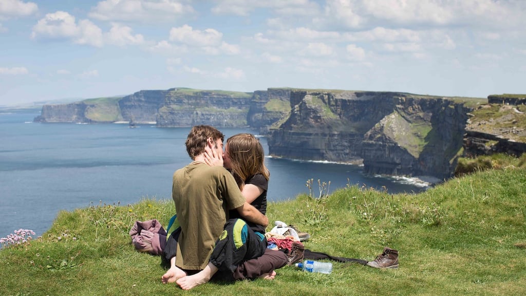 In the mood for love at the Cliffs of Moher – Tourism Ireland reported on Wednesday that overseas visitor numbers were up 13 per cent in the first six months of 2016