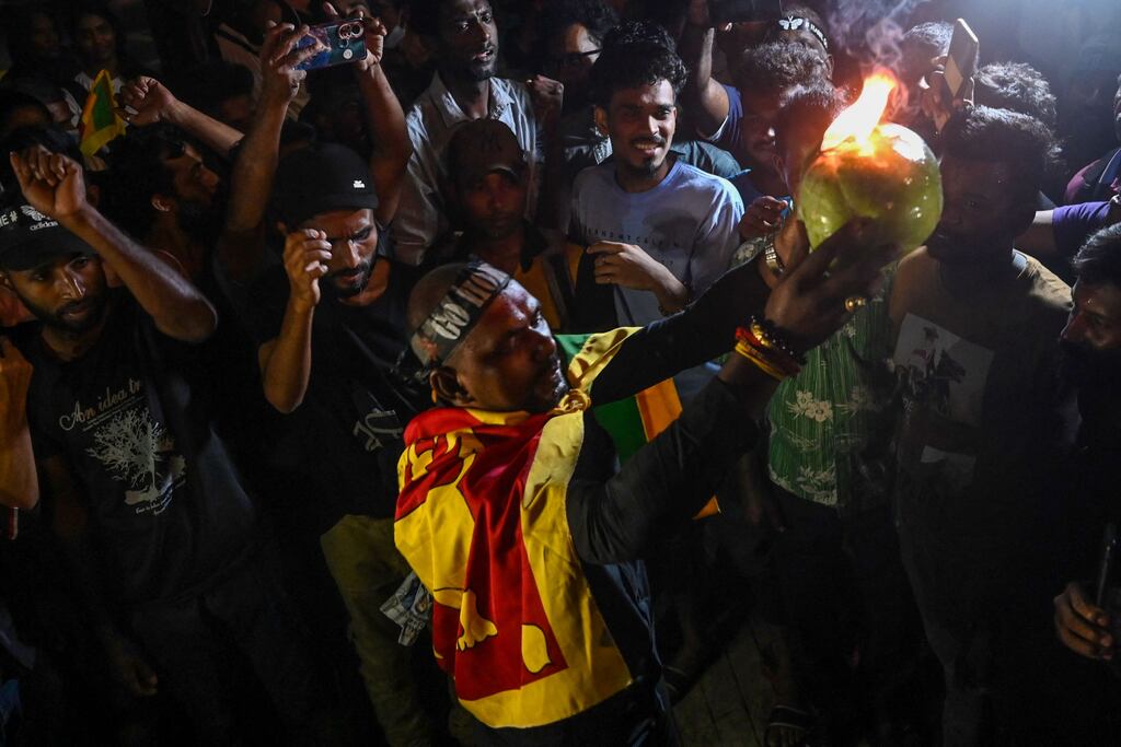 Sri Lanka's protest movement on 100th day: The country has struggled in recent years to service its nearly $50 billion foreign debt pile after being effectively locked out of the bond market in 2020. Photograph: Arun Sankar/AFP via Getty