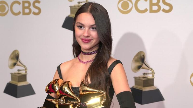 Olivia Rodrigo won best new artist at the Grammy awards on Sunday night in Las Vegas. Photograph: Kevin Mazur/Getty Images for The Recording Academy