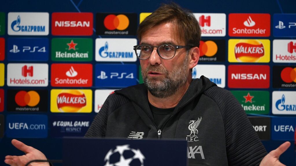 Liverpool manager Jurgen Klopp admits his side can not be distracted from their objective at Anfield as they pursue a third successive Champions League final appearance. Photograph: Paul Ellis/AFP via Getty Images