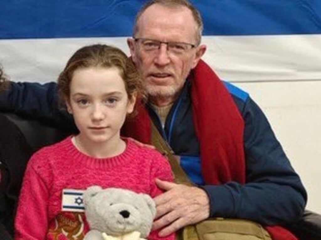 Emily and Thomas Hand reunited after her release by Hamas in November.