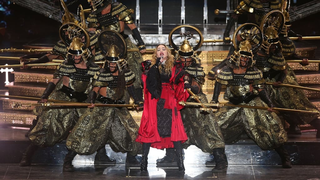 Madonna performs in concert at the Rod Laver Arena in Melbourne, Australia. Photograph: Graham Denholm/Getty Images