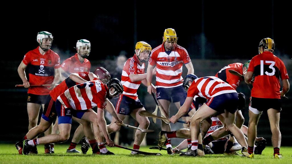 CIT v UCC in the Fitzgibbon Cup last week. Waterford manager Derek McGrath has called for the third level competitions to be ring-fenced. Photograph: Tommy Dickson/Inpho