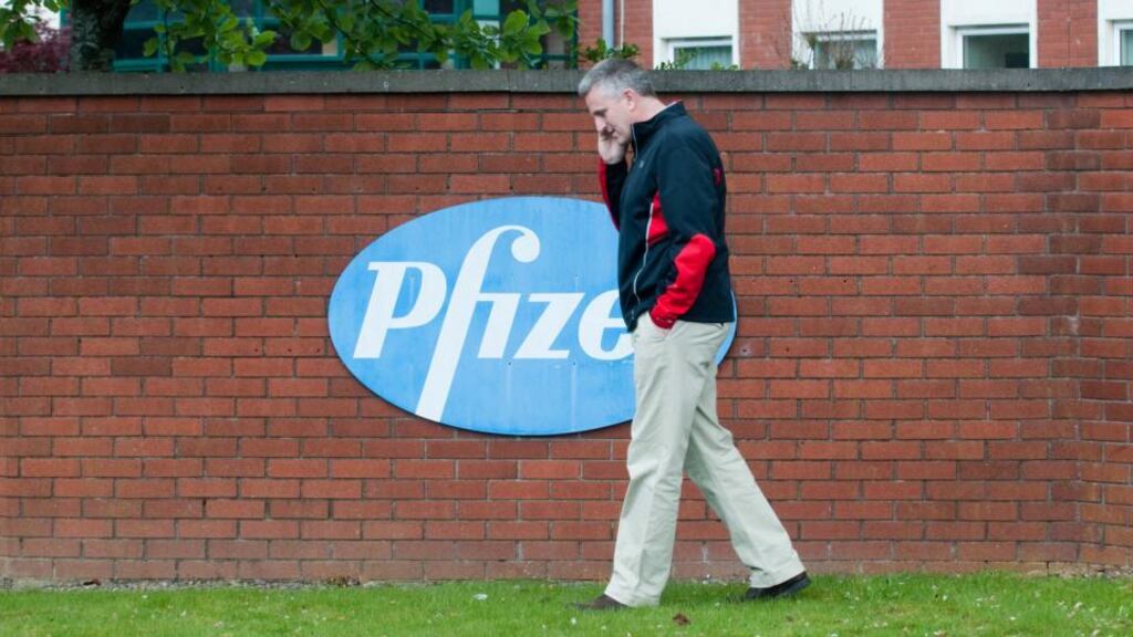 Ken Kelleher, chairman of the Little Island Community Association, outside Pfizer’s plant in Little Island, Cork, today. Photograph: Provision