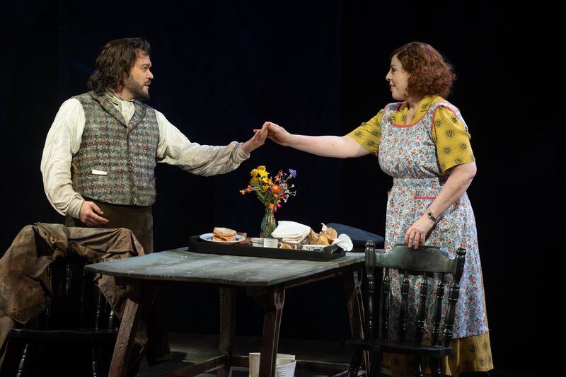 The Flying Dutchman: Jordan Shanahan, as the Dutchman, and Giselle Allen, as Senta. Photograph: Patrick Redmond