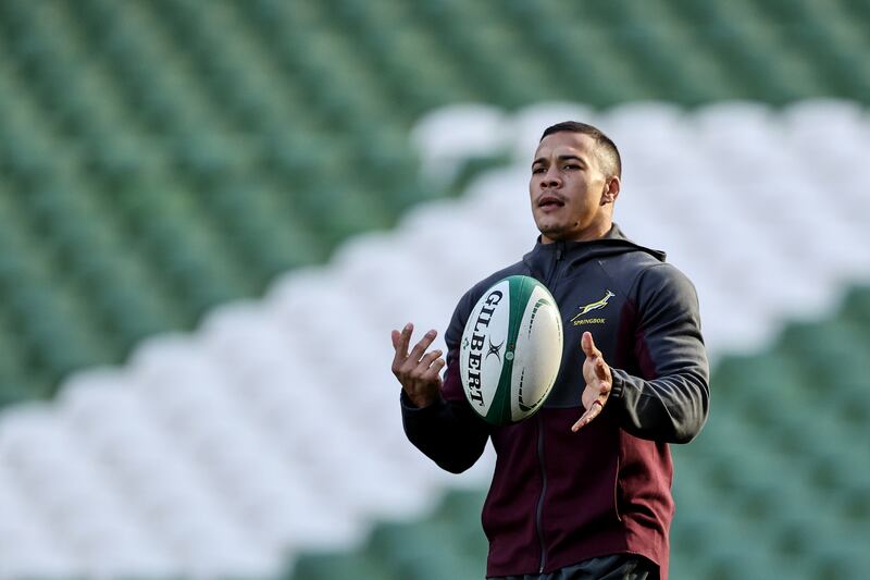 Cheslin Kolbe makes his first start at fullback for South Africa on Saturday. Photograph: Ben Brady/Inpho
