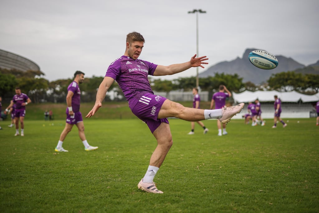 Jack Crowley: the outhalf will be aiming to help Munster register a very important win in Cape Town. Photograph: Steve Haag Sports/Carl Fourie/Inpho