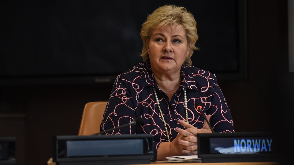 Norwegian prime minister Erna Solberg: “There are lots of good questions to be asked. I don’t have many good answers.” Photograph: Stephanie Keith/Getty Images