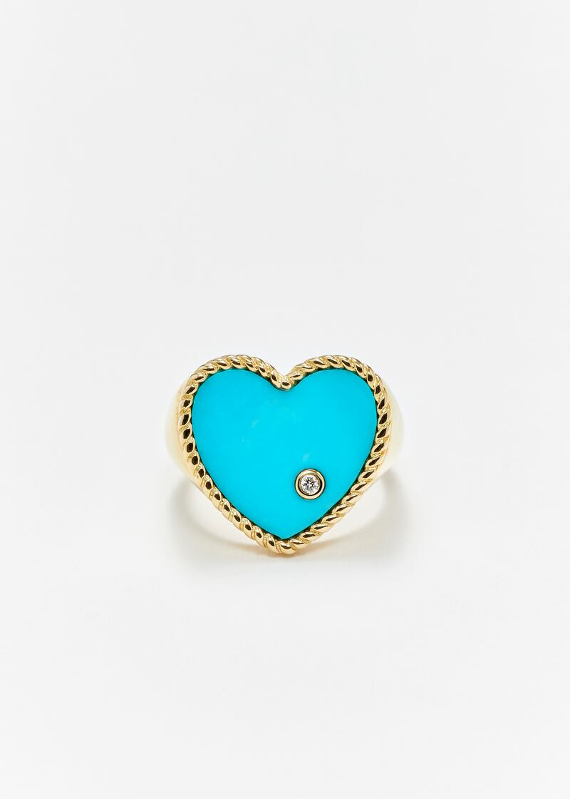 9ct gold Chevalie Çre Coeur Turquoise Or Jaune signet ring, €1,080 by Yvonne Léon at Weirs