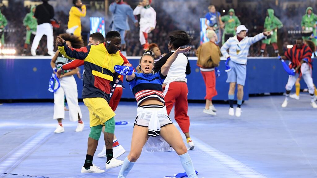 will.i.am, apl.de.ap and Taboo of The Black Eyed Peas perform prior to the Champions League final between Juventus and Real Madrid at National Stadium of Wales in Cardiff. Photograph: Matthias Hangst/Getty Images)