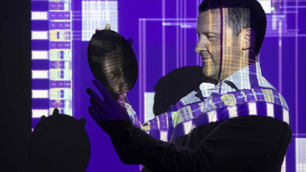 Donnacha O'Riordan, executive director at Microelectronic Circuits Centre Ireland (MCCI), reviews an electrochemical sensor chip on screen at the launch of Ireland’s leading semiconductor and microchip industry event, the MCCI Forum 2018 'Realising Big Ambitions', which takes place on October 11th at Tyndall National Institute in Cork.