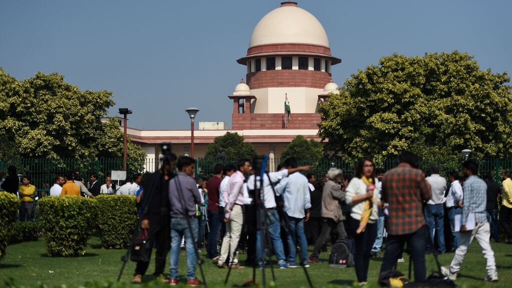 The Supreme Court in New Delhi: India’s top court cleared the way for a Hindu temple to be constructed at a hotly disputed holy site. Photograph: Money Sharma/AFP via Getty