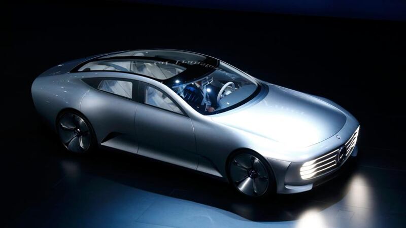 Future style: Mercedes-Benz’s concept gives an idea of its upcoming CLS. Photograph: Ralph Orlowski/Reuters