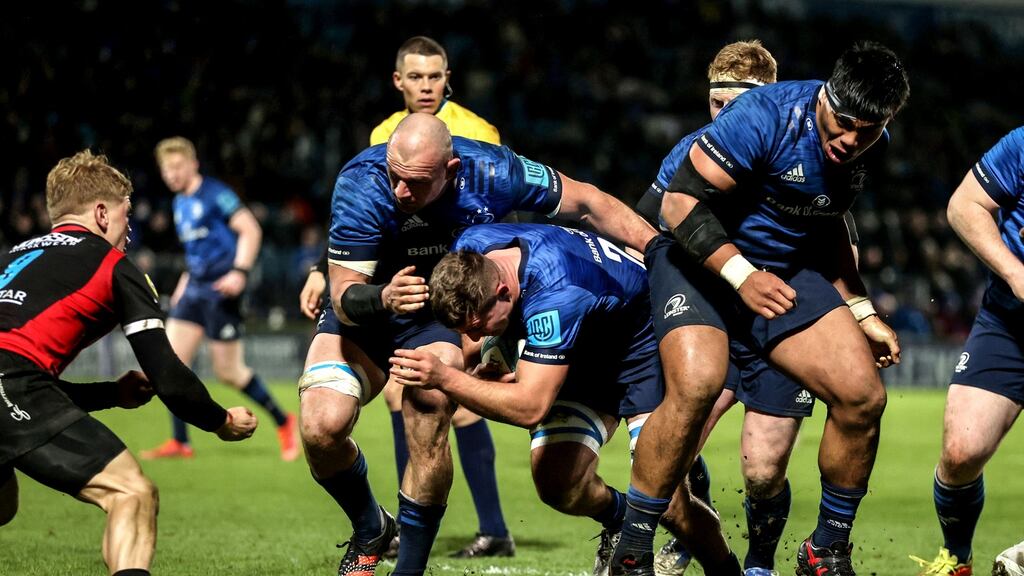 Leinster’s Scott Penny scores a try against the Emirates Lions at the RDS. Photograph: Dan Sheridan/Inpho
