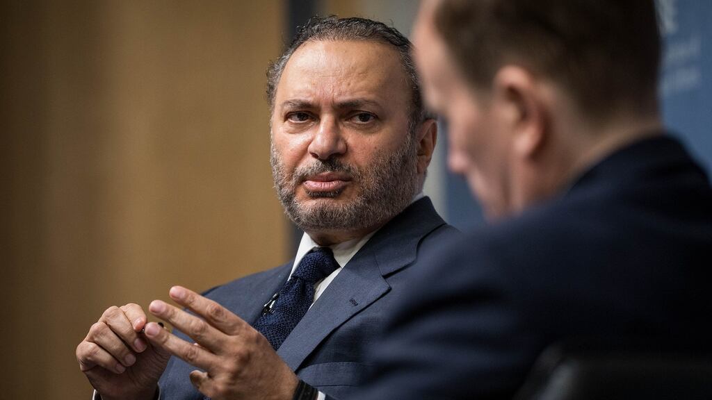 Anwar Gargash, United Arab Emirates foreign minister. Photographer: Simon Dawson/Bloomberg
